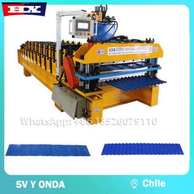 maquina para fabricar planchas de zinc 5V y onda